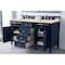 James Martin Vanities Brittany 60in Double Vanity, Victory Blue w/ 3 CM Eternal Marfil Quartz Top 650-V60D-VBL-3EMR - alternate 6